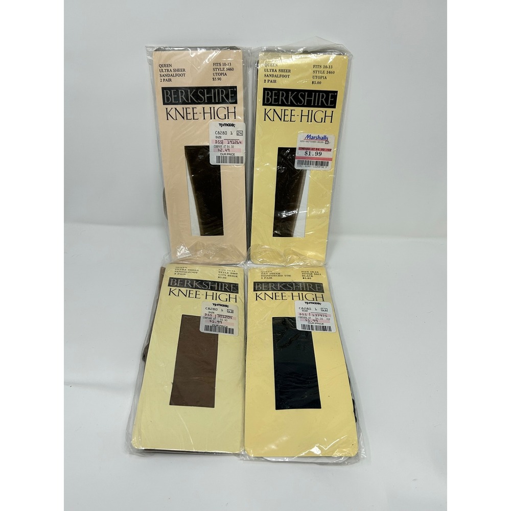Berkshire Knee High Hosiery Bundle Queen Size Utopia City Beige Black 9 Pairs